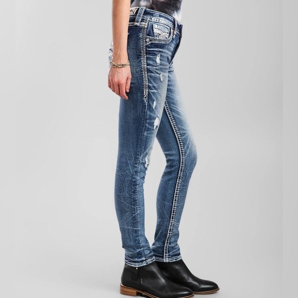 Rock Revival Beet Red Mid-Rise Skinny Stretch Jean - Picture 16 of 16